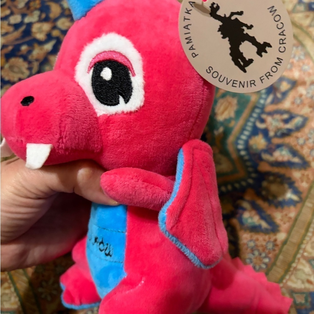 New with tags keepsake of Poland. Pink and Blue Wawel Dragon Plush Toy. - Picture 4 of 7